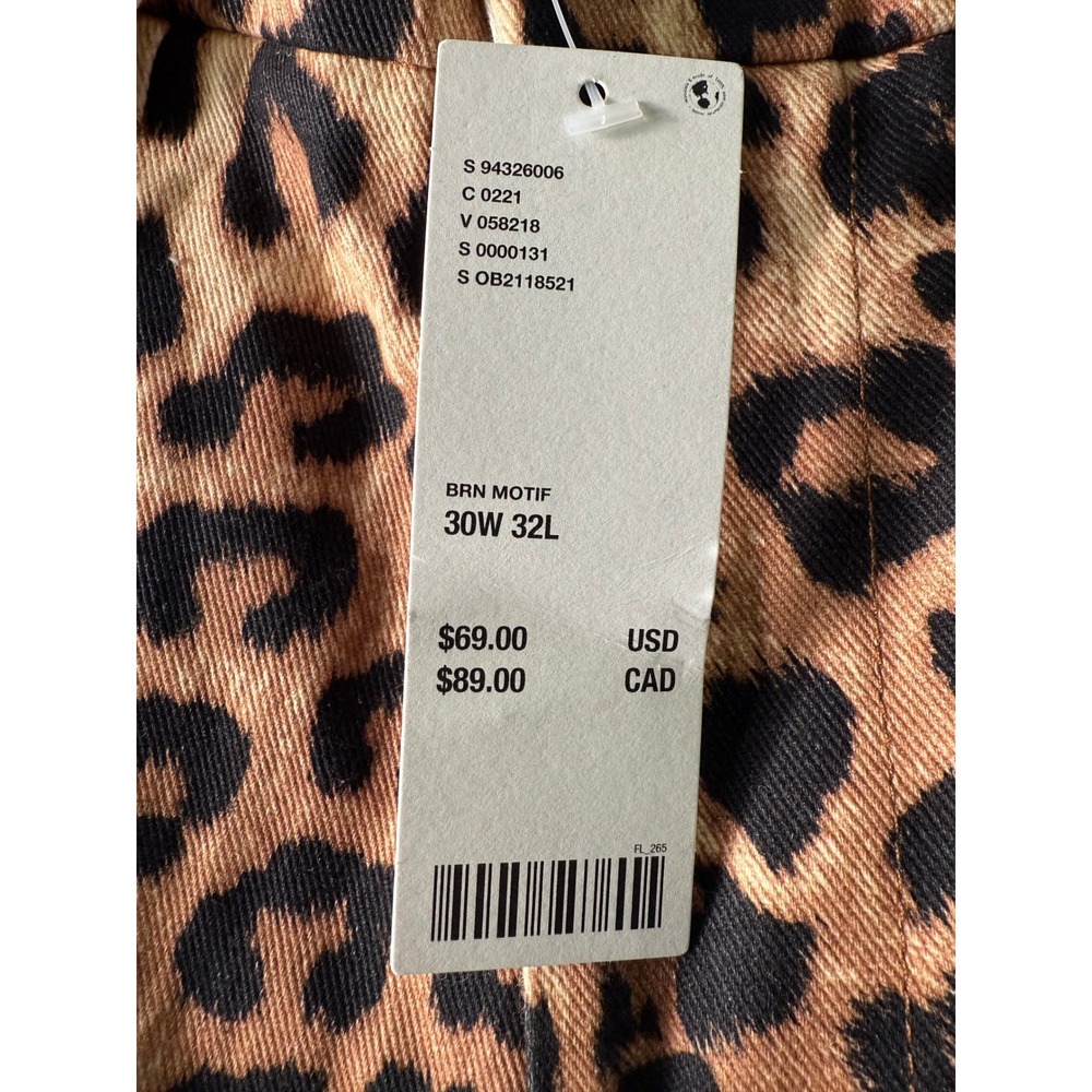 Urban Outfitters Leopard Print High Rise Straight Leg Pants Women's Size 30x32 - Picture 4 of 11